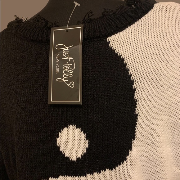 Just Polly Ripped and Distressed Crop Sweater - Picture 10 of 13